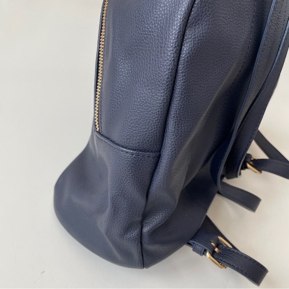 Tommy Hilfiger Navy Leather Mini Backpack with Gold Hardware - Picture 4 of 14